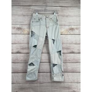 Levi's‎ Premium Wedgie Straight Triangle Cutout Jeans Women's 25 Blue Light Wash